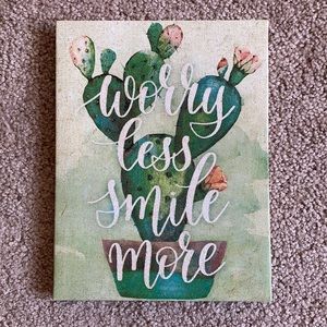 Worry less Smile more wall decor